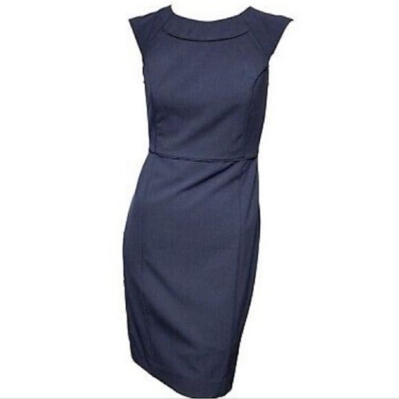 🔺️The Limited Blue Fitted Cap Sleeve Dress Size 2 - Picture 2 of 12